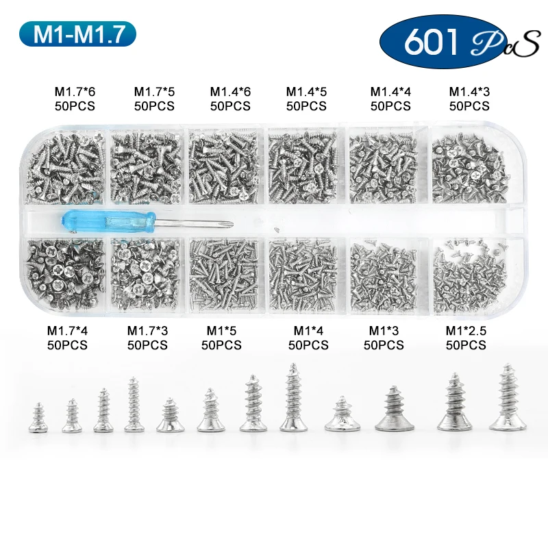 

NINDEJIN набор микровинтов 601 шт.