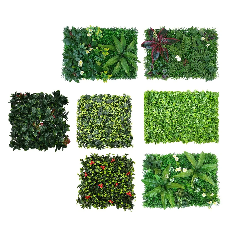 

40*60/50*50CM Artificial Green Grass Plastic Lawn Plant Wall Panel Fake Plants Grass Backdrop Wall Decor Privacy Hedge Screen