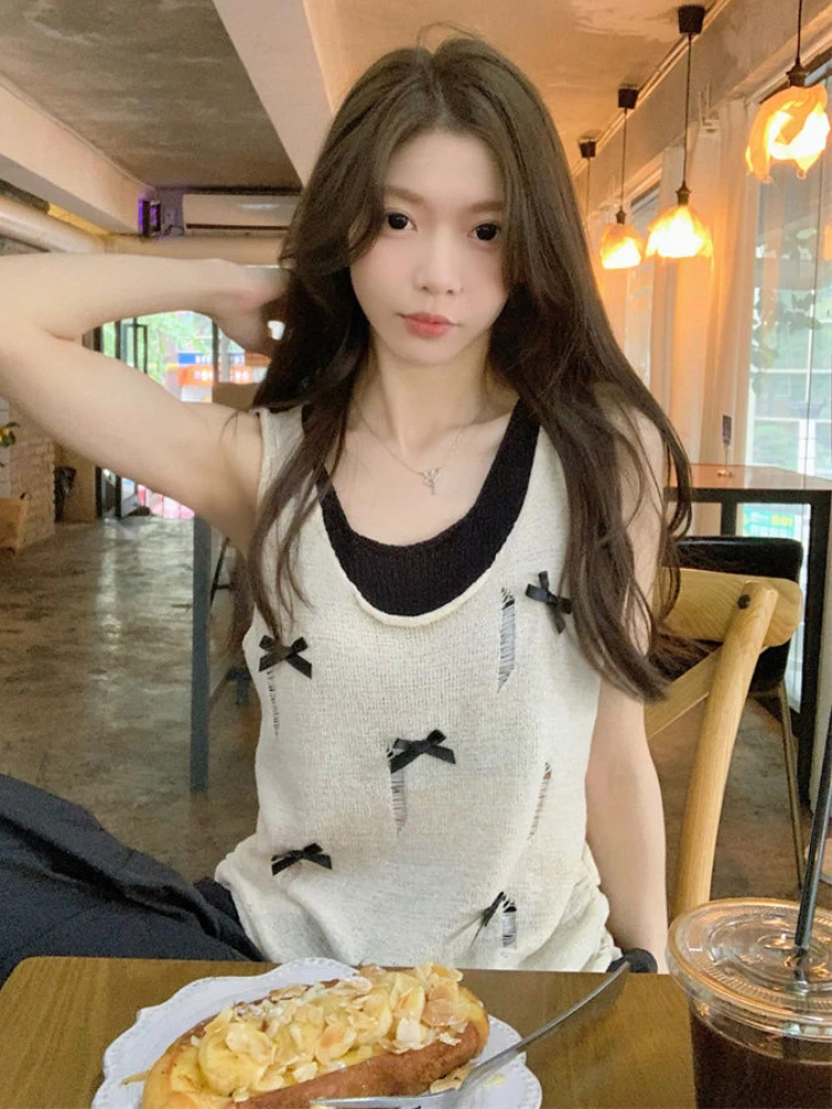 Свитер с имитацией двух предметов жилеты Женский Готический приталенный свитер