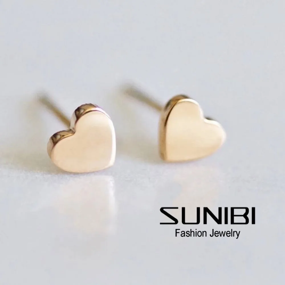 

Mini Stainless Steel Earings Fashion Jewelry Small Heart Ear Studs Punk Cross Round Square Triangle Stud Earring Pendientes Gift