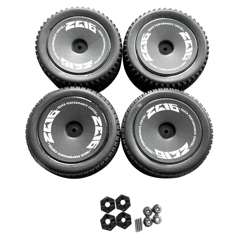 

4PCS Off Road Wheels With Wheel Hub Adapter Combiner Tire Hub Parts For Wltoys 124019-1827 124016 144001 RC Car ,Black