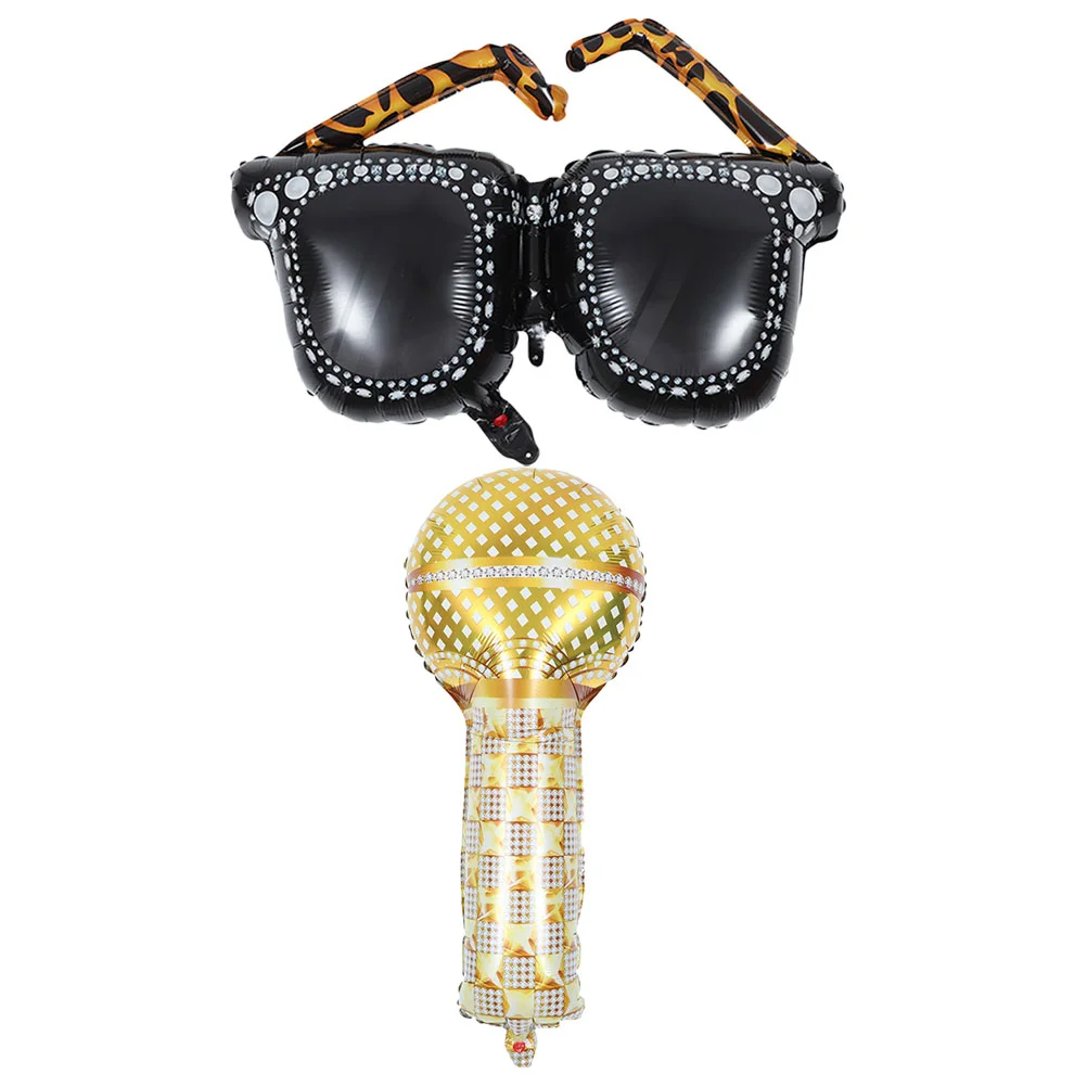 

Wedding Decoration Aluminum Foil Balloons Baby Shower Microphone Inflatable 90's Theme Party Film 4d