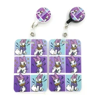 daisy donald duck cute credit card cover lanyard bags retractable badge reel student nurse name clips card id card