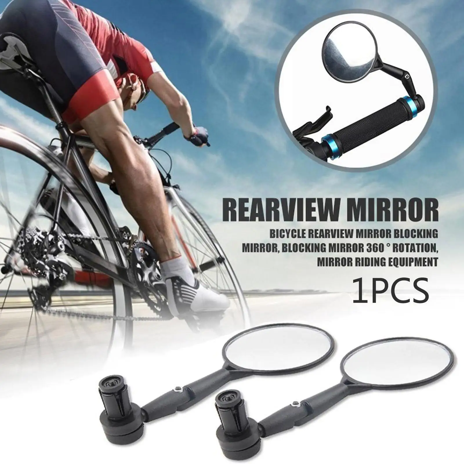 

Mtb Bike Motorcycle Mirror Handlebar 360 Rotation Adjustable Round Ellipse Rear View Mirrors For Road Bike Universal Access V2y7