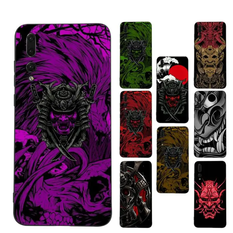 

Samurai Oni Mask Phone Case Soft Silicone Case For Huawei P 30lite p30 20pro p40lite P30 Capa