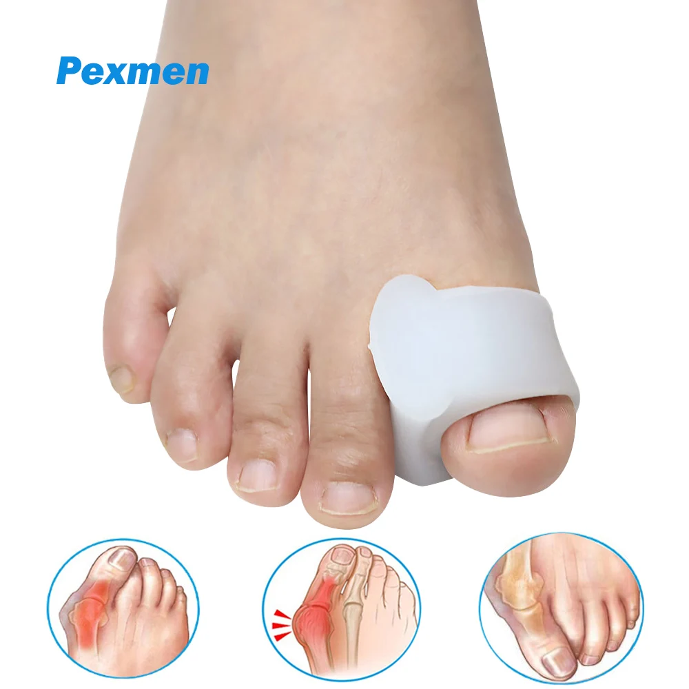 

Pexmen 2Pcs Toe Separator Spacer for Overlapping Toes Hammer Toe Corrector Straightener for Hallux Valgus Realign Crooked Toe