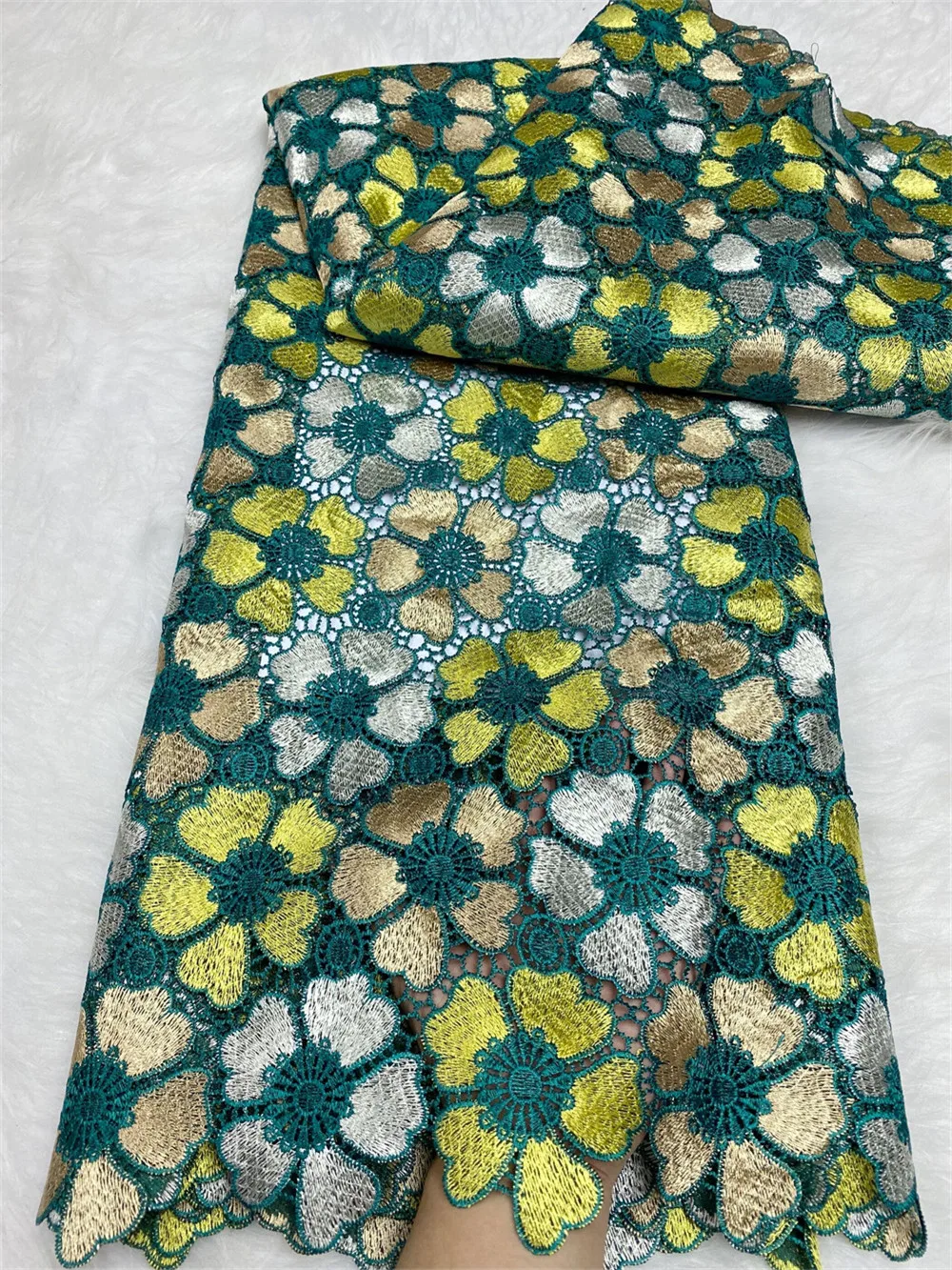 Роскошное полое африканское кружево с аккуратным высококачественным шелковым