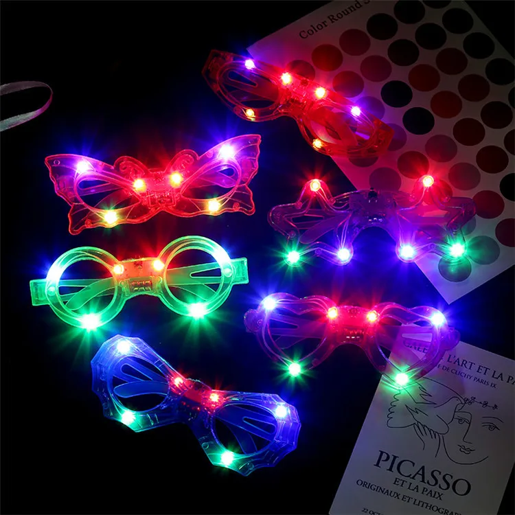

12pcs Adult Kids Women LED Glasses Light Party Sunglasses Glow In Dark Neon Party Flash Christmas Birthday Wedding Decoration