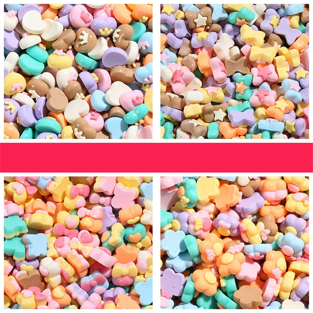 

30-50 шт. смешанные мини цветы Любовь Сердце бант полимерные аксессуары «сделай сам» заколки для волос чашка для воды чехол для телефона патч ...