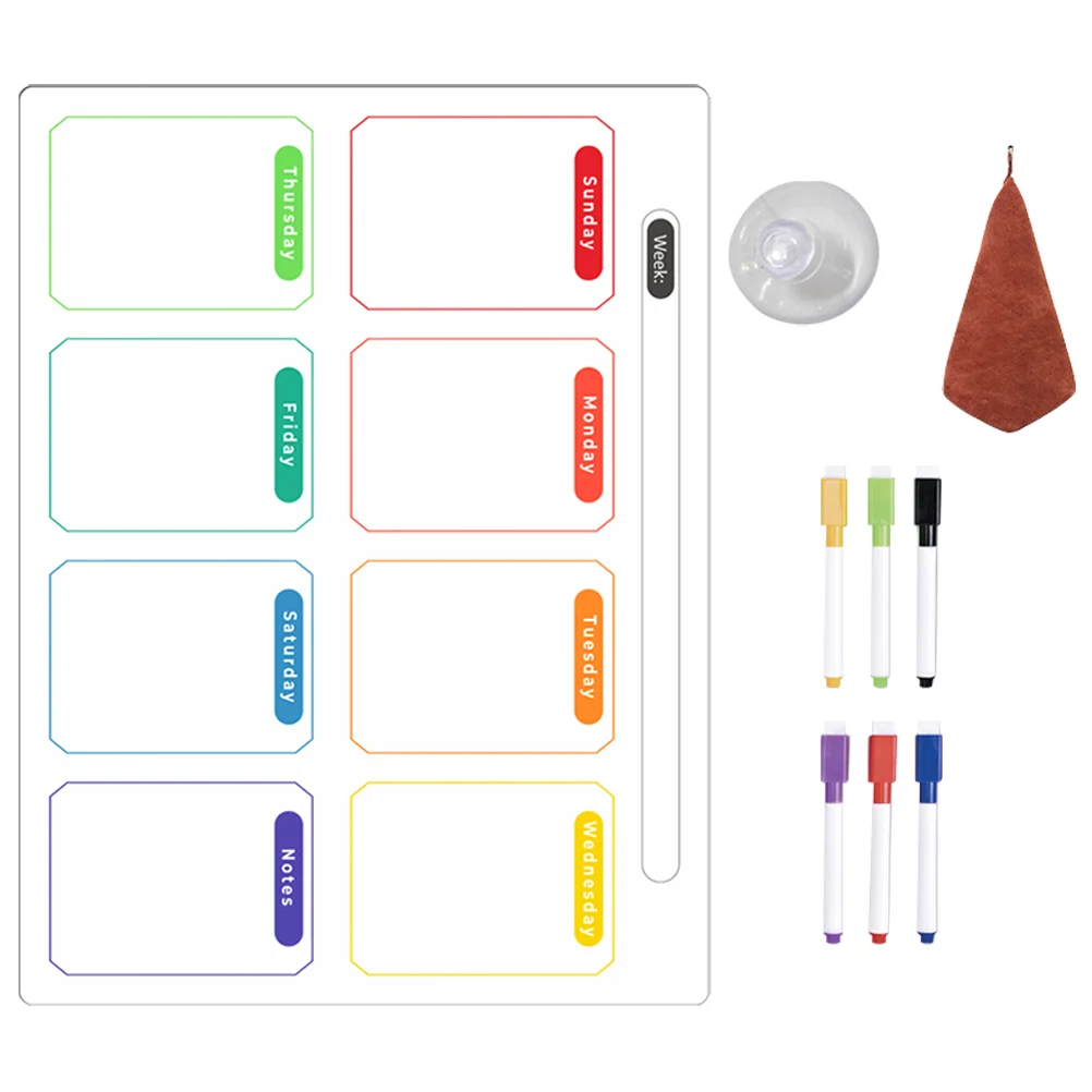 

Magnetic Whiteboard Weekly Menu Fridge Planner Meal Refrigerator Calendar Dry Erase Door