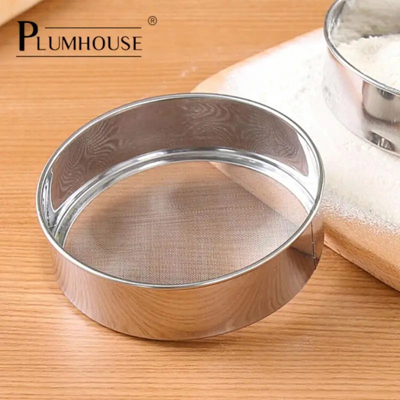 

Profession Round Stainless Steel Flour Sieve Strainer Sifter Kitchen Fine Mesh Flour Sifter Best For Kitchen Cooking Baking Tool