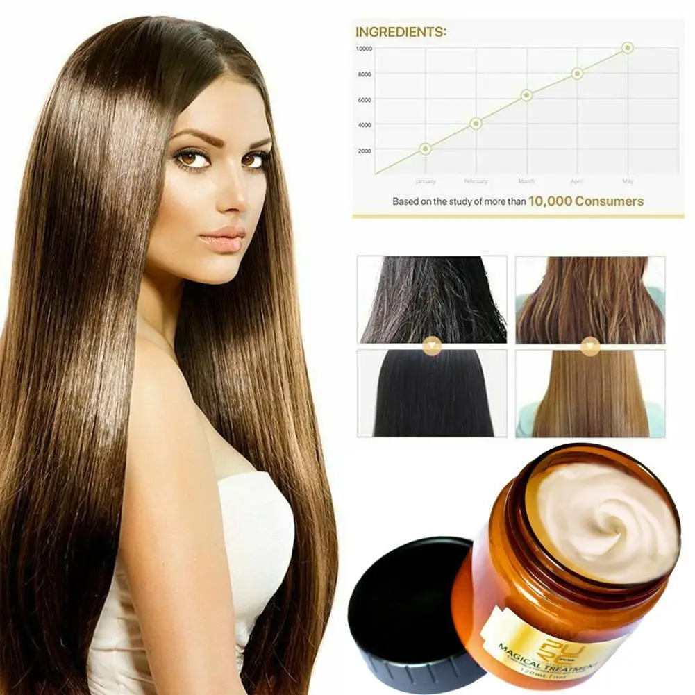 120g Magical Treatment Mask 5 Seconds Repairs Damage Restore Soft Hair For All Types Keratin Filler Korea Oil |