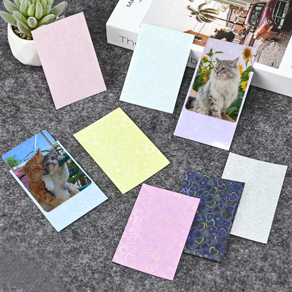 Прозрачные милые Чехлы для карт с изображением идола блестящие сердца держатель