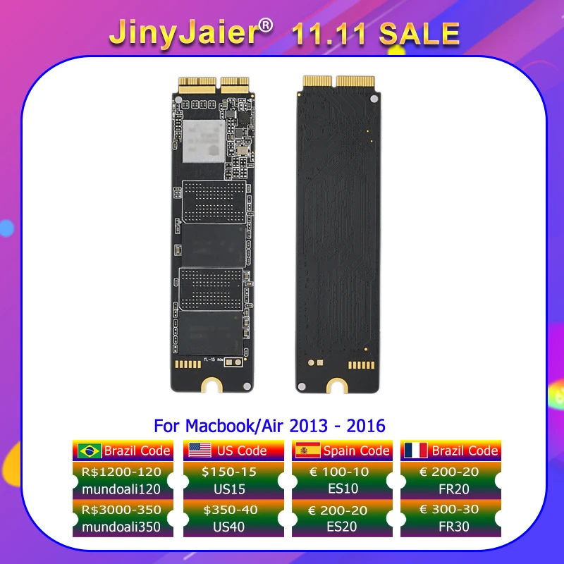 

JinyJaier SSD M.2 NVME PCIe 128 ГБ 256 ГБ 512 ТБ высокопроизводительный NVMe жесткий диск для Mac/MacBook Air/Macbook A1369 A1466