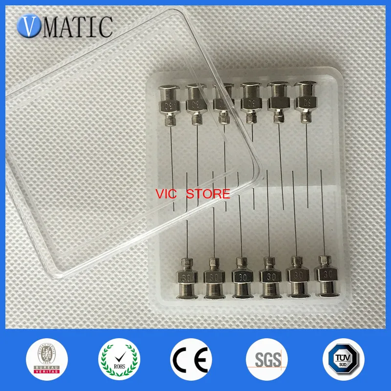 

Free Shipping 12Pcs 1'' Tip Length 30G Blunt Stainless Steel Dispensing Needles Glue Dispenser Needle Tip 1 Inch