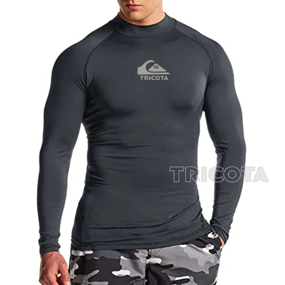 Men Swimming Surfing Shirt Clothing Water Sports Rashguar Diving Tops Long Sleeve UV Protection Swimwear Beach Wear Surf Bathing