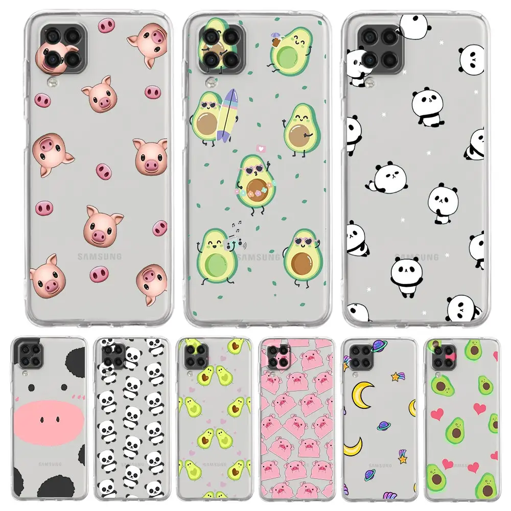 

Cartoon Cute Pig Panda Avocado Phone Case For Samsung Galaxy A51 A71 A21S A12 A11 A31 A41 A52S A32 A01 A03S A13 A22 Clear Cover