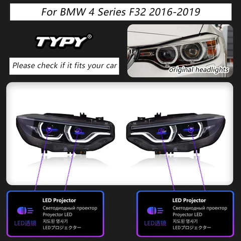 Автомобильные фары TYPY для BMW 4 серии F32 2013-2019 светодиодный, автомобильные лампы, дневные ходовые огни, динамические Сигналы поворота, автомобильные аксессуары