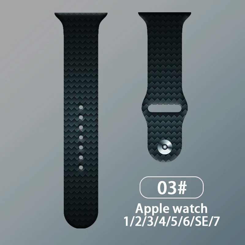 Силиконовый ремешок для Apple Watch Band SE 8 7 6 44MM 38MM 45MM 41MM 49MM карбоновый браслет для запястья iWatch 4 5.
