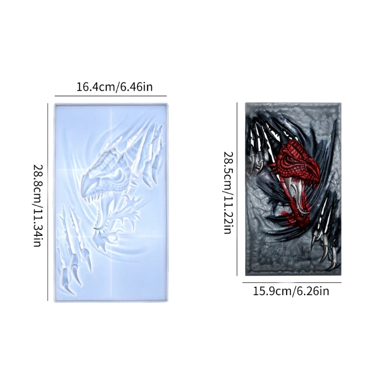 Большой дракон настенный подвесной кристалл форма для эпоксидной смолы 3D