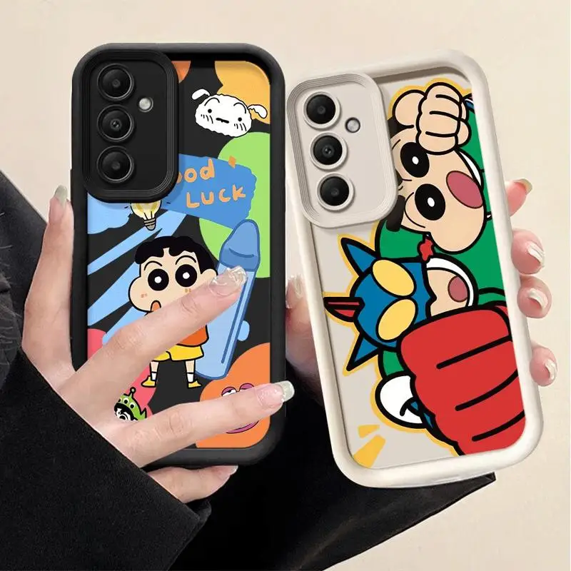 Милый чехол для телефона C-Crayon S-ShinChan Comics с 3d краями Samsung Galaxy A55 A54 A53 A15 A12 A13 A14 A35 A25 A50