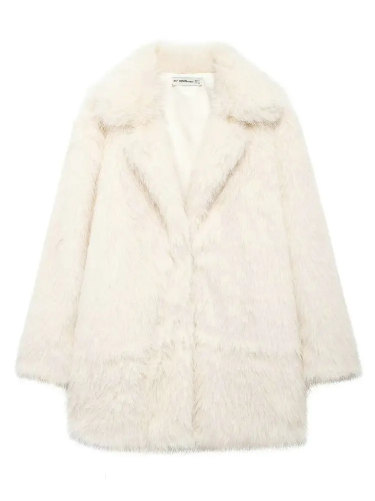 2025 зимние женские элегантные теплые длинные пальто из искусственного меха