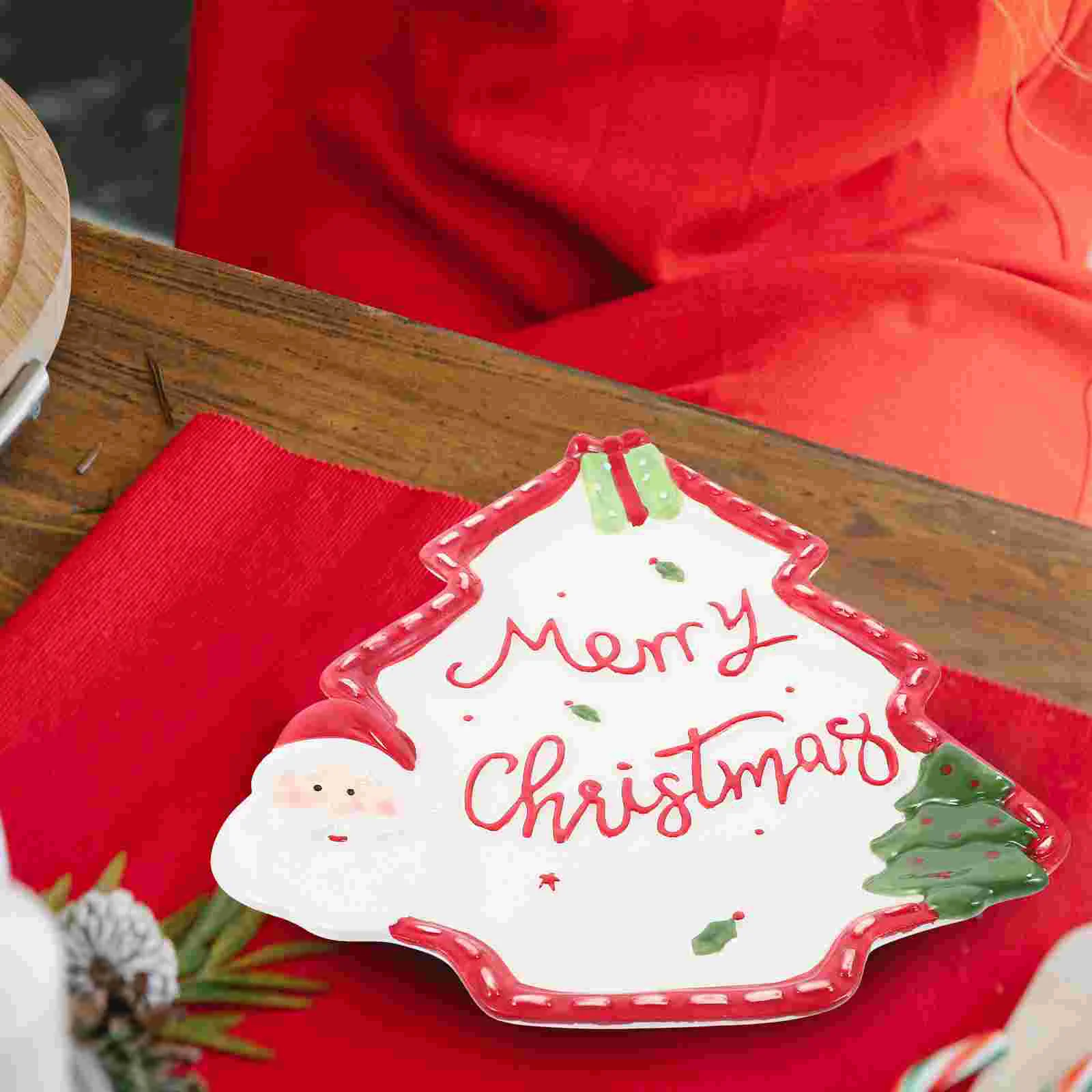 

Dessert Christmas Ceramic Plate Decore Serving Plates Ceramics Decorative Salad