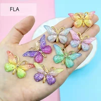 6pcsbag gradient butterfly accessories girly heart earrings tiara cute phone case decoration diy earrings