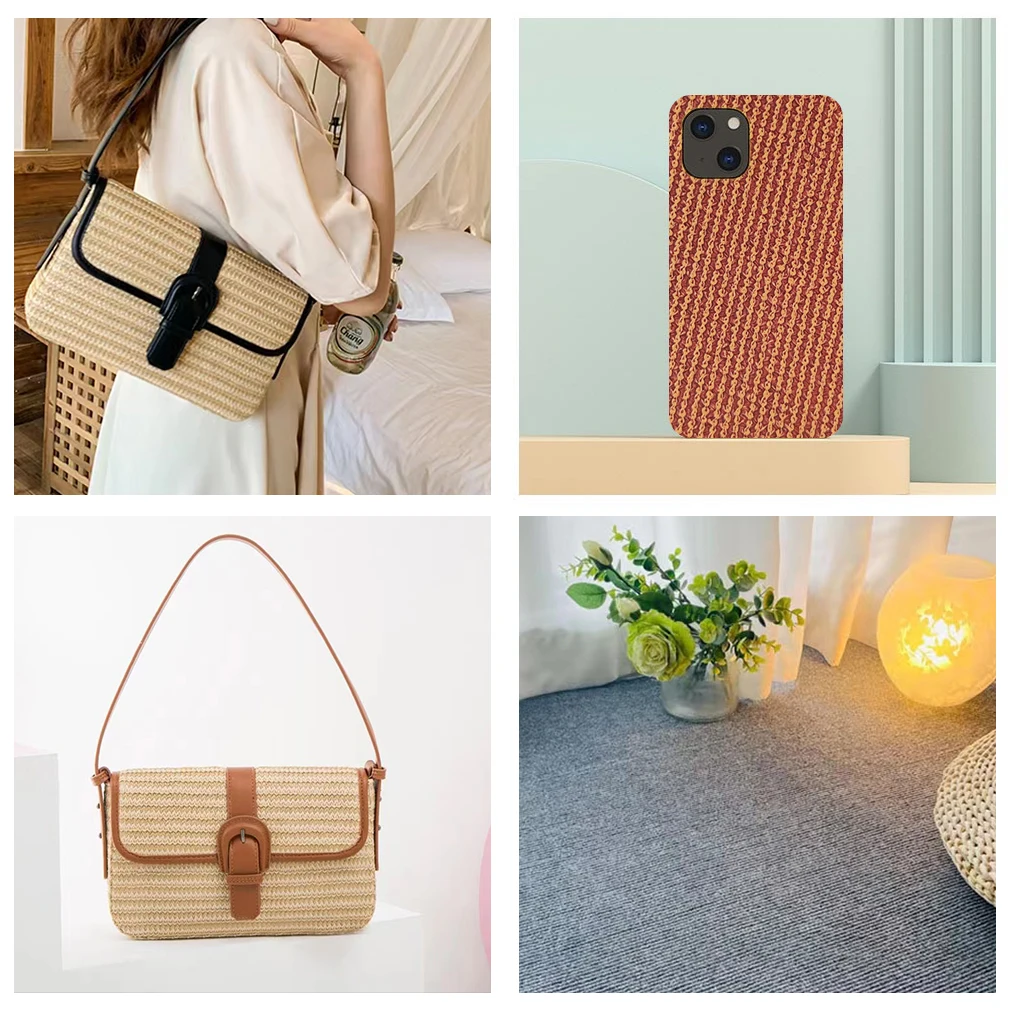 Разноцветная плетеная искусственная кожа неровная синтетическая ткань для