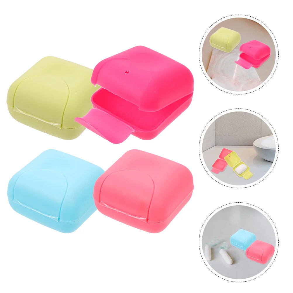 

4 Pcs Travel Soap Holder Dish Bathroom Supplies Case Washing Container Tray Storage Portable Holders