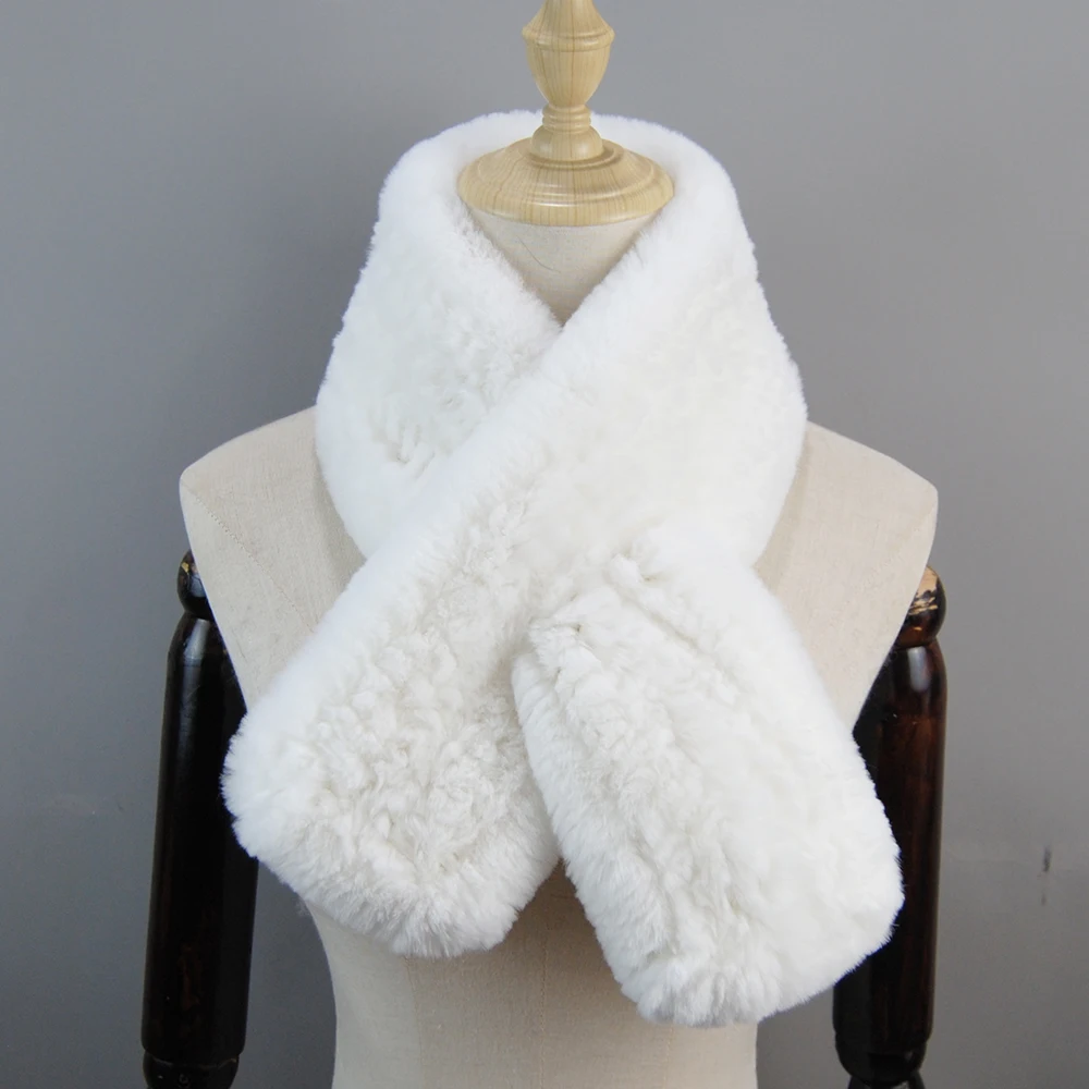 Новый российский зимний шарф из натурального меха кролика рекс женские зимние