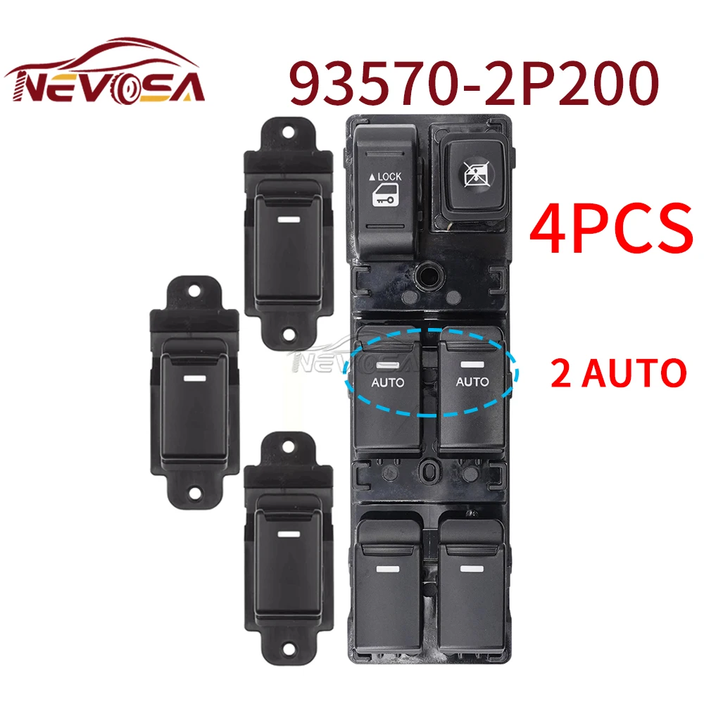 Передний левый водитель NEVOSA для Kia Sorento 2010 2011 2012 2013, электрический переключатель стеклоподъемника 93570-2P100 93570-2P200 93570-2P100VA