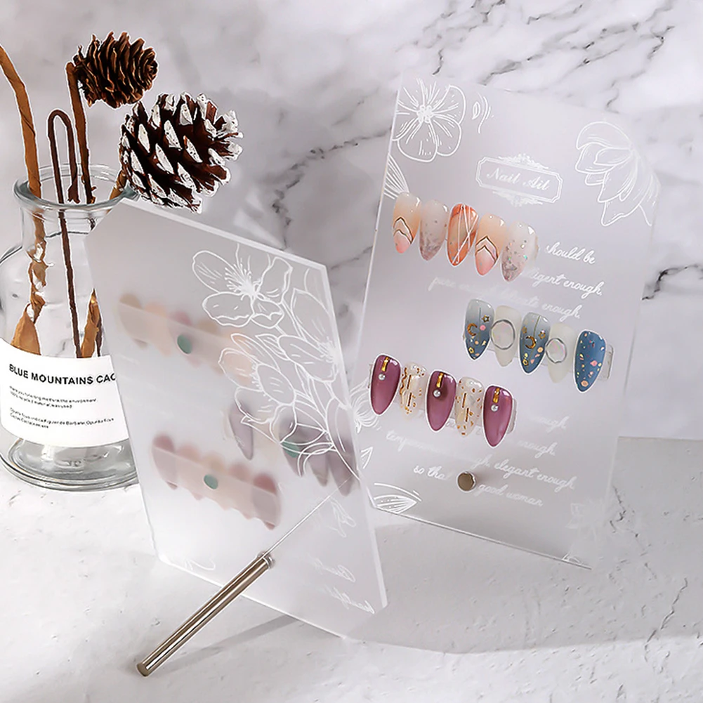 

Acrylic Nail Art False Tips Display Board DIY Transparent Nail Gel Polish Showing Shelf Photo Frame UV Gel Salon Manicure