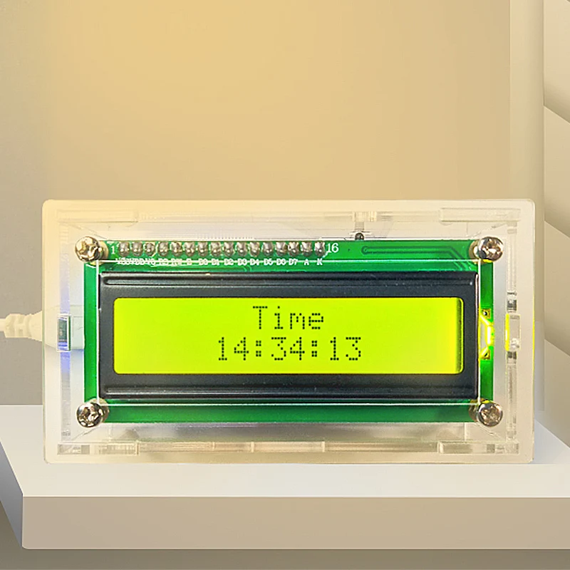 Электронные часы LCD1602 комплект с вечным календарем отображением температуры и
