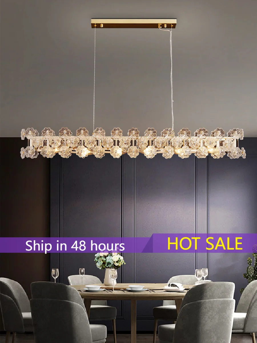 

Современная Люстра для столовой в скандинавском стиле, роскошный креативный стеклянный светильник в форме цветка для столовой, дизайнерск...