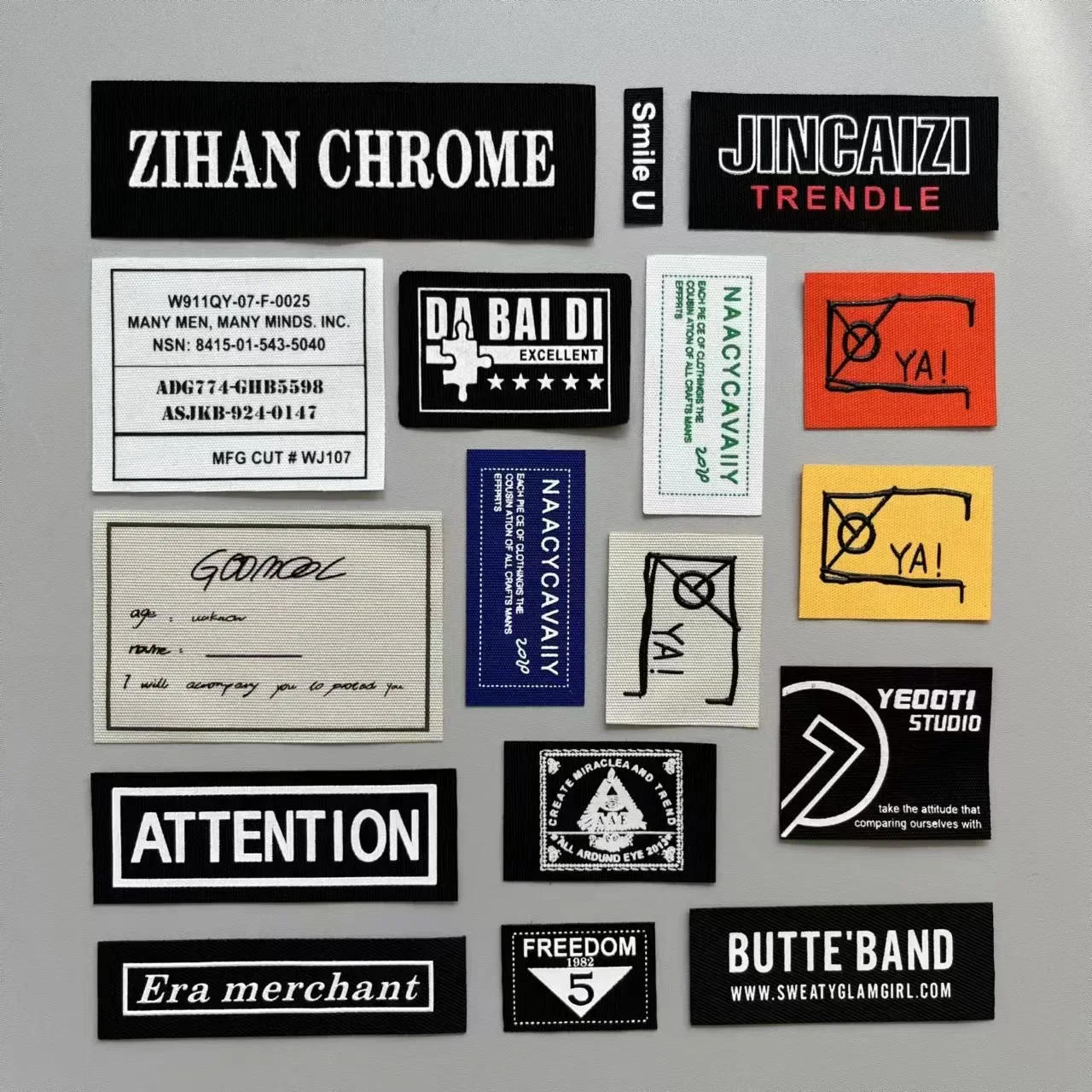 14 шт./партия нашивки из мягкой ткани с надписью