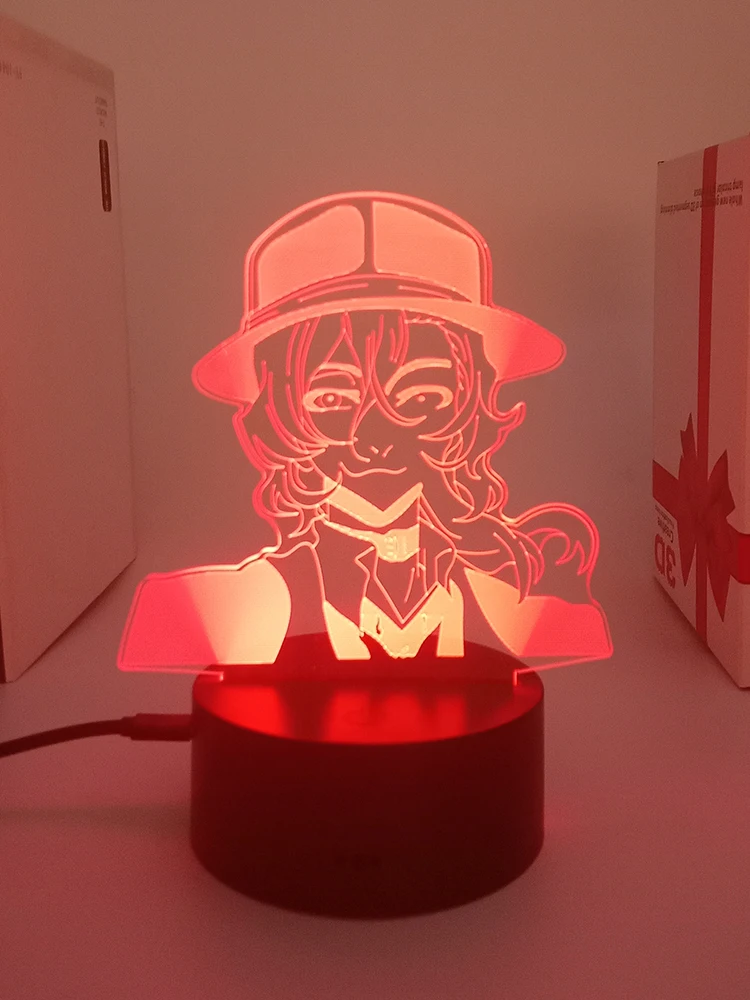 

BUNGO STRAY DOGS Nakahara Chuuya 3d led lamp for bedroom manga night lights anime action figure Decoration Kawaii gift
