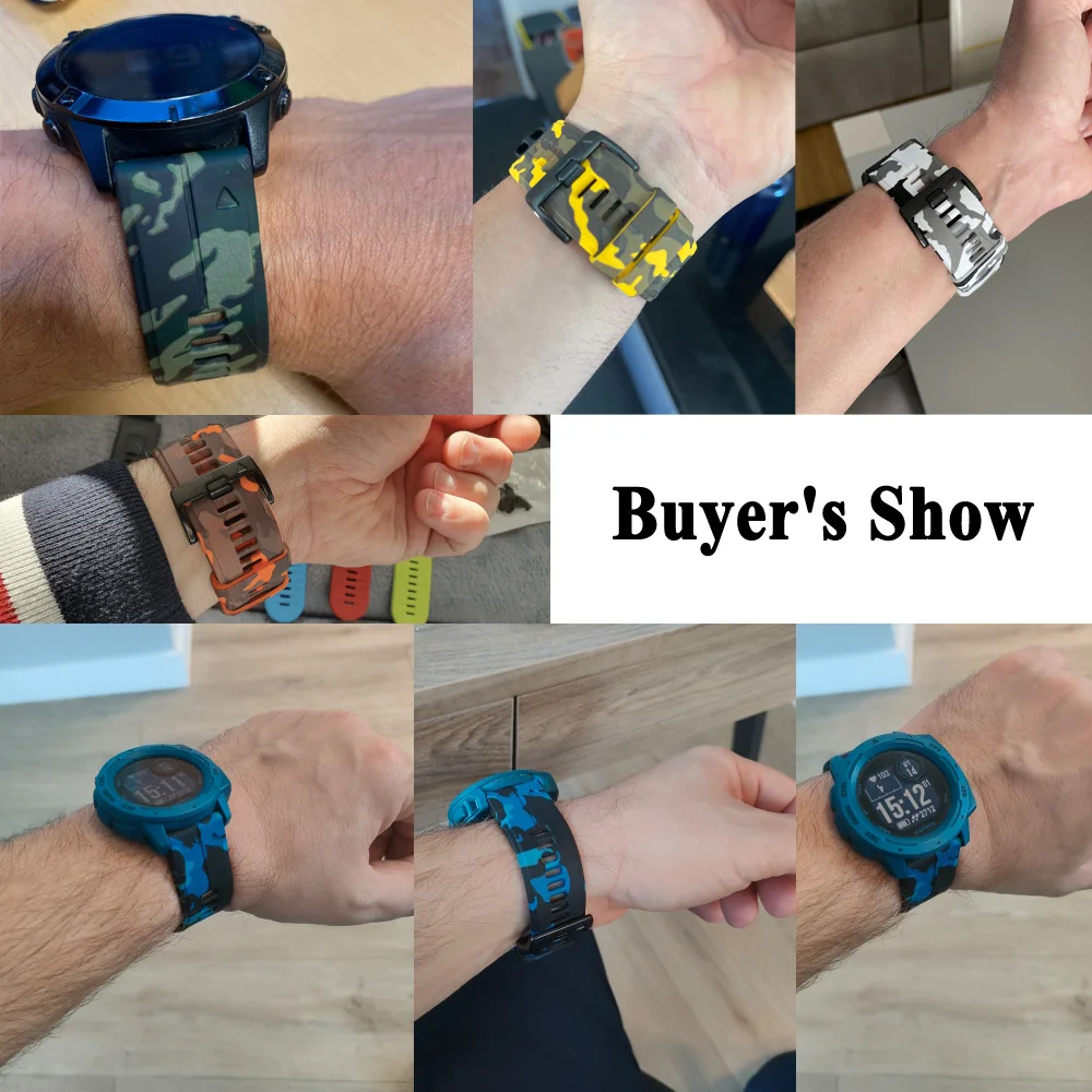 Фото QuickFit 26/22 мм ремешок Fenix 8Pro для Garmin Fenix E 8 47 51 мм 7 7X 6 6X 5 5X/Epix/970 965 955 камуфляжный силиконовый ремешок-браслет №3