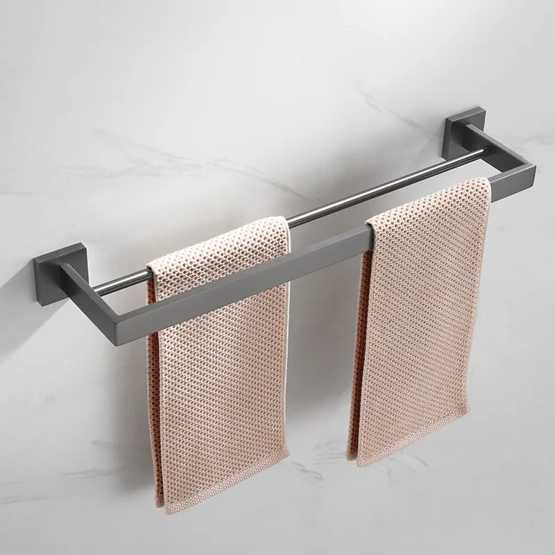 SUS 304 Stainless Steel Bathroom Hardware Towel Rack Toilet Paper Holder Brush Robe Hook Bar Grey |