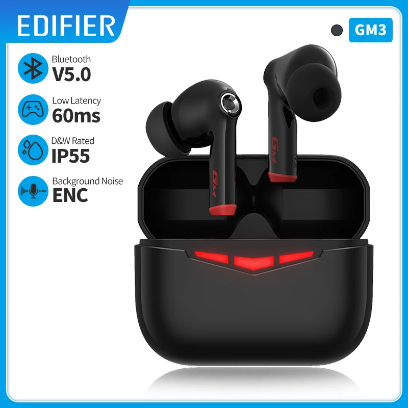 Игровые наушники EDIFIER HECATE GM3 TWS беспроводные Bluetooth 5 0 60 мс низкая задержка IP55