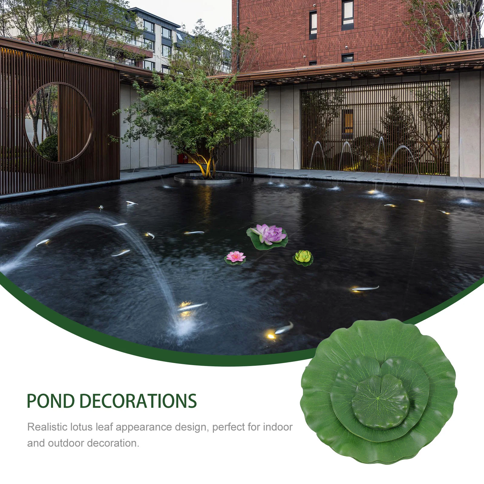 

Lotus Lily Floating Leaves Leaf Pads Artificialpond Ponds Pad Fake Decor Water Ornament Green Aquarium Decoration Paperback