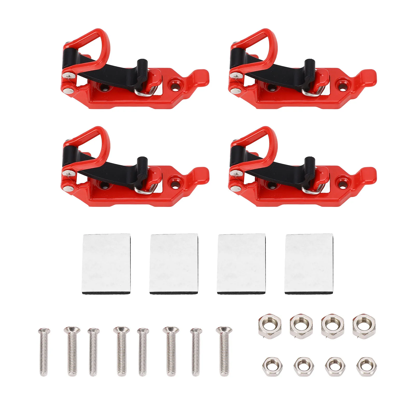 4 Sets Roof Rack Shovel Mount Heavy Duty Multipurpose Metal Rubber Clamp Mounting Bracket for Boats Tool Red