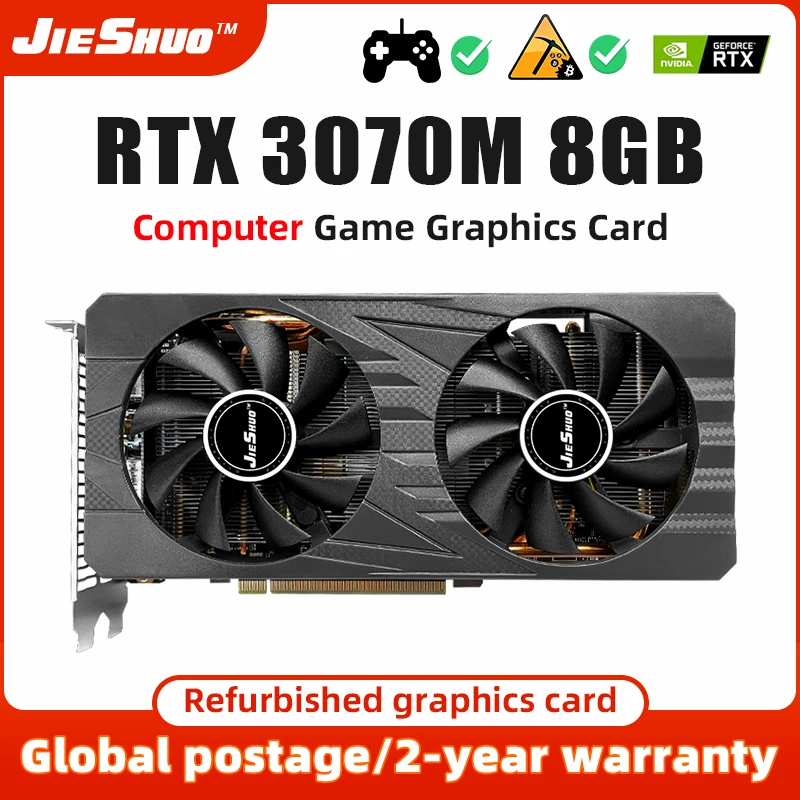 

Jieshuo rtx3070 8 Гб без lhr gddr6 256bit компьютерная видеокарта, nvidia rtx 3070m 8 ГБ для майнинга или игрового ПК, rtx 3070 dp * 2