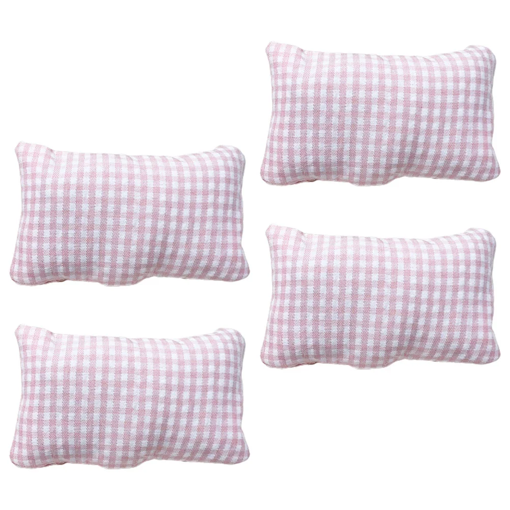 

4 Pcs Sofa Cushions Mini Pillow Miniature Couch Model House Tiny Pp Cotton