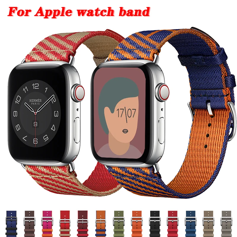 

New nylon Strap For Apple Watch band 44mm 40mm Loop watchband Nylon Breathable Bracelet for iWatch Series 6 SE 5 4 3 38mm 42mm