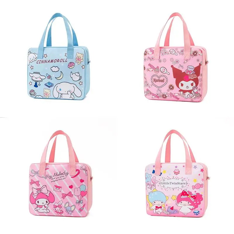 

Cartoon Cute Kawaii Sanrioed Hellokitty Cinnamoroll My Melody New Pattern Casual Large Capacity Childrens Handheld Study Bag