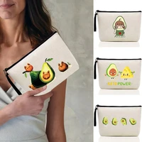 fashion cosmetic bags outdoor travel eco reusable girl pouch makeup bag high quality practical toiletry cases avocado print