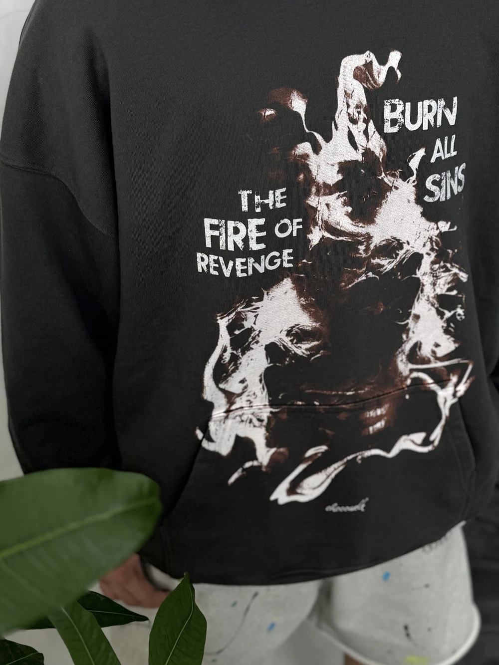 Yao888 Ретро графика с капюшоном мужские топы Свитшот Свободный Повседневный