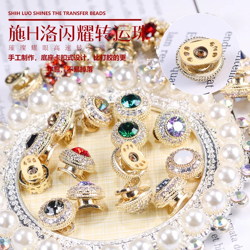

1pc 3D Spinning Crystal Nail Blue/Red/Green Nails Gem Decoration DIY Spinning Rotating Nail Decoration Charms Rotate Bead Charms