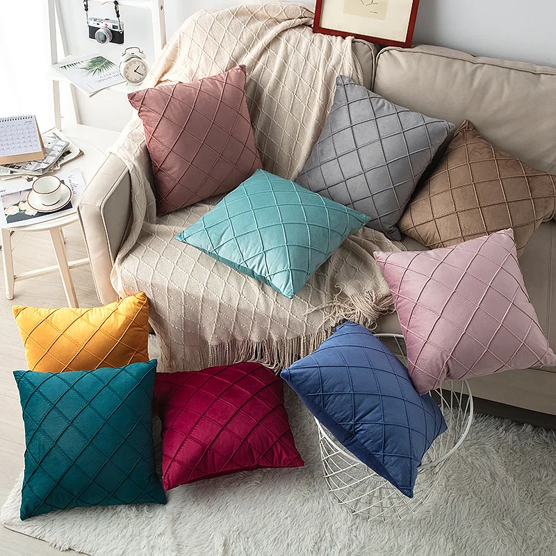 

Velvet Cushion Cover Pillowcase 45x 45cm Solid Color Pillow Case Cojines Decor Sofa Throw Pillows Room Pillow Cover Decorative